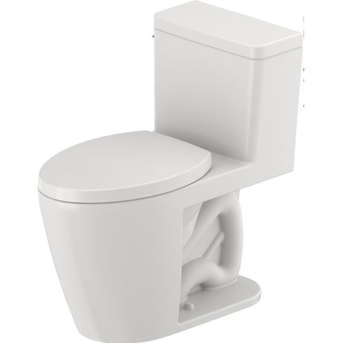 Main product image of D-Neo PRO 1.28 GPF Rimless Elongated Toilet Bowl, Single Flush, ADA Compliant, w/ DuraShield, Left Lever Flush and Seat (White)