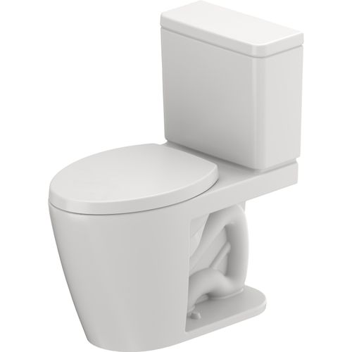 Main product image of D-Neo PRO 1.28 GPF Rimless Elongated Two Piece Toilet Bowl, Single Flush, ADA Compliant, w/ DuraShield, Left Lever Flush and Seat (White)