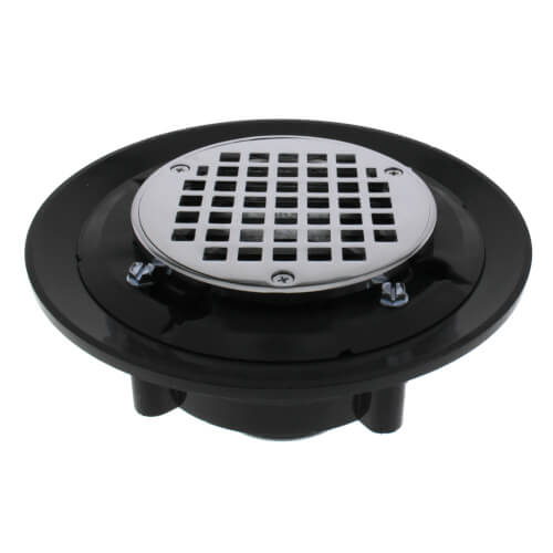 Main product image of 2" x 3" Chrome Plated Heavy Duty Shower Drain w/ 5" Round Strainer
