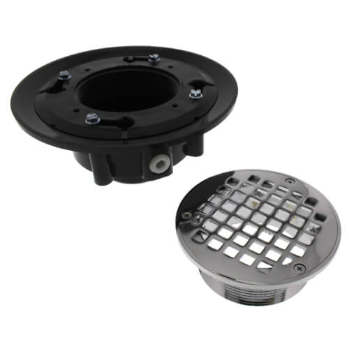 Main product image of 2" x 3" Nickel Bronze Heavy Duty Shower Drain w/ 5" Round Strainer