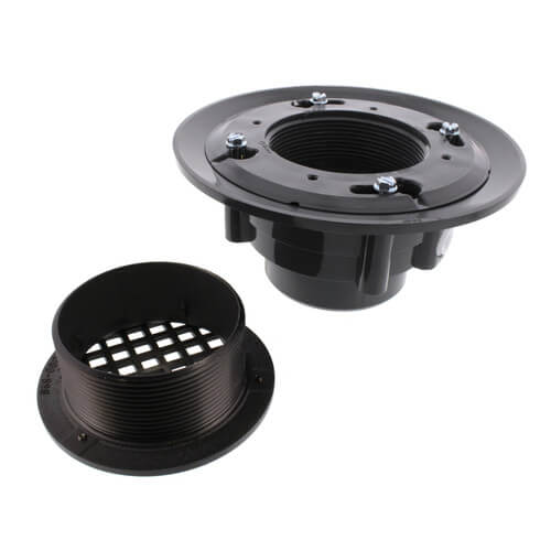 Main product image of 3" x 4" Oil Rubbed Bronze Heavy Duty Shower Drain w/ 5" Round Strainer