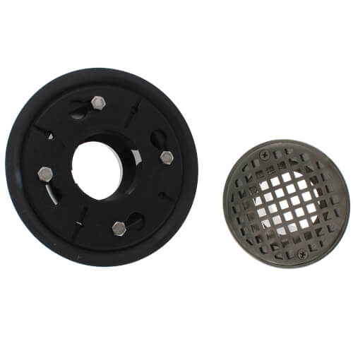 Main product image of 2" x 3" Brushed Nickel Shower Drain w/ 4-1/4" Round Strainer