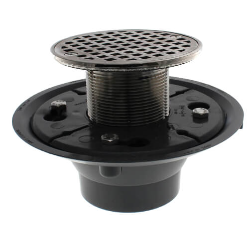 Main product image of 2" x 3" Brushed Nickel Shower Drain w/ 4-1/4" Round Strainer