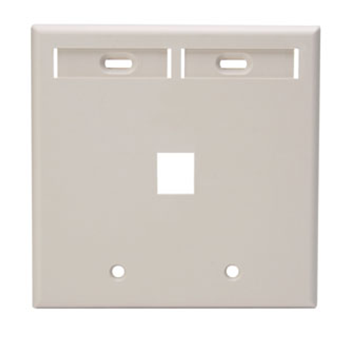 Main product image of Dual-Gang Quickport, Wallplate w/ ID Windows, 1-port (Light Almond)