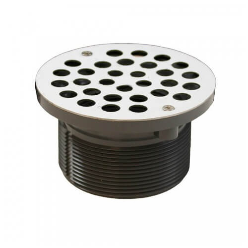 Main product image of 5" Round Stainless Steel Strainer w/ 3-1/2" PVC Spud