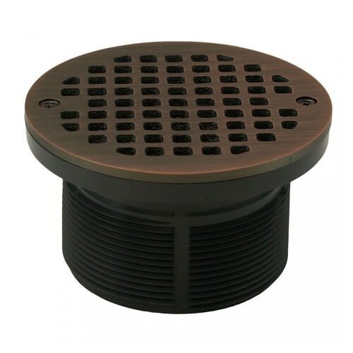 Main product image of 5" Round Old World Bronze Strainer w/ 3-1/2" PVC Spud