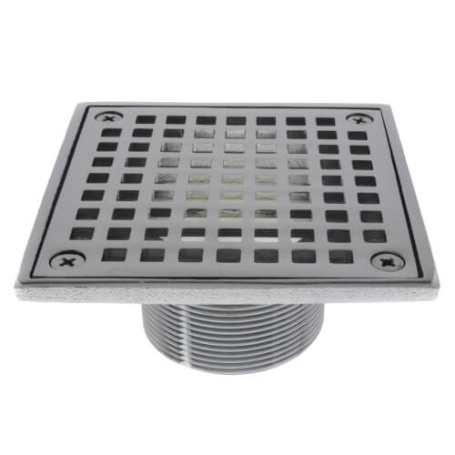 Main product image of 4" Square Chrome Plated Strainer w/ 2" Brass Spud