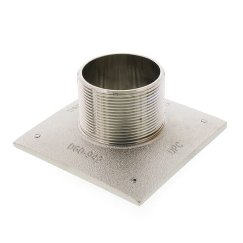 Main product image of 4" Square Brushed Nickel Strainer w/ 2" Brass Spud