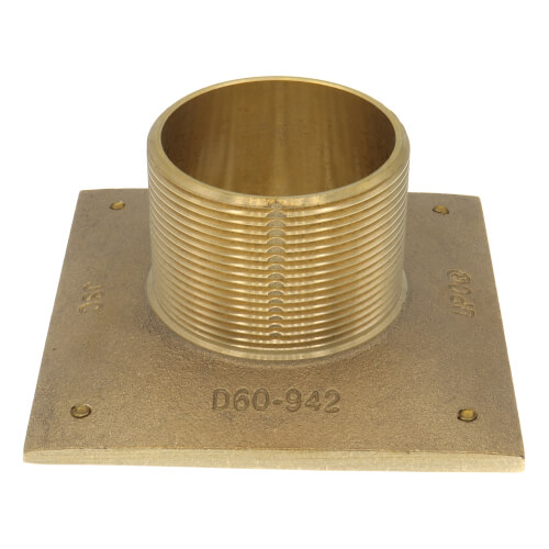 Main product image of 4" Square Polished Brass Strainer w/ 2" Brass Spud