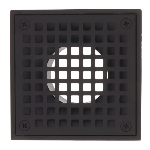Main product image of 4" Square Oil Rubbed Bronze Strainer w/ 2" Brass Spud