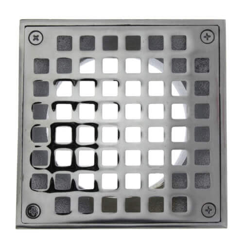 Main product image of 5" Square Chrome Plated Strainer w/ 3-1/2" Metal Spud