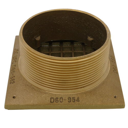 Main product image of 5" Square Polished Brass Strainer w/ 3-1/2" Metal Spud