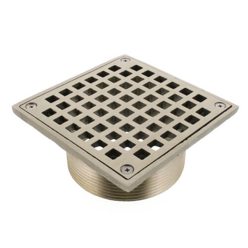Main product image of 5" Square Nickel Bronze Strainer w/ 3-1/2" Metal Spud