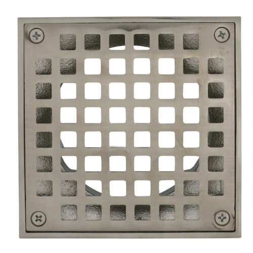 Main product image of 5" Square Brushed Nickel Strainer w/ 3-1/2" Metal Spud