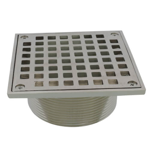 Main product image of 5" Square Brushed Nickel Strainer w/ 3-1/2" Metal Spud