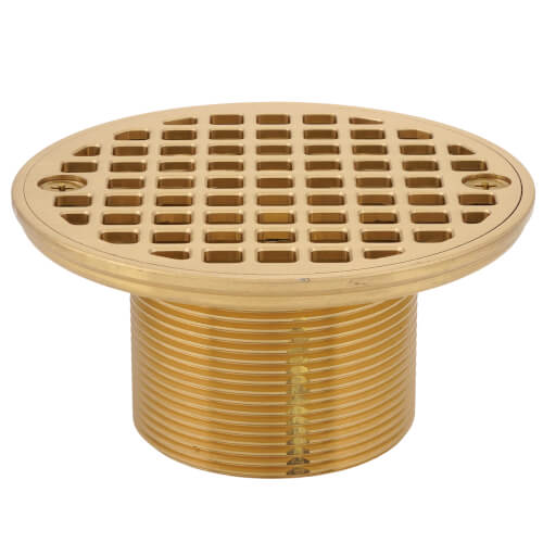 Main product image of 4-1/4" Round Polished Brass Strainer w/ 2" Metal Spud