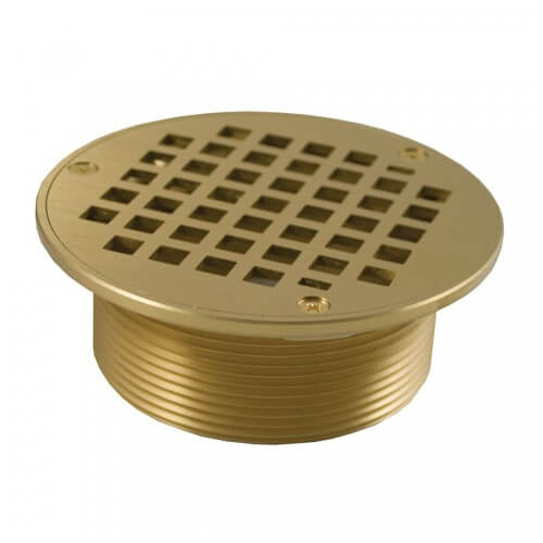 Main product image of 5" Round Polished Brass Strainer w/ 3-1/2" Metal Spud