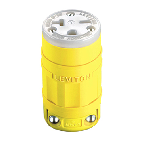Main product image of 20A, 250V NEMA 6-20R, 2P, 3W, Connector, Straight Blade, Grounding, Dustguard (Yellow)