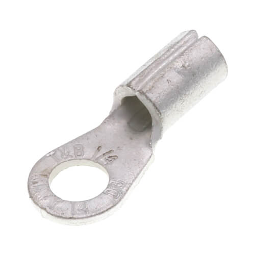Main product image of 1/4" Bolt Hole Non-Insulated Large Brazed Seam Copper Ring Terminal, 8 AWG