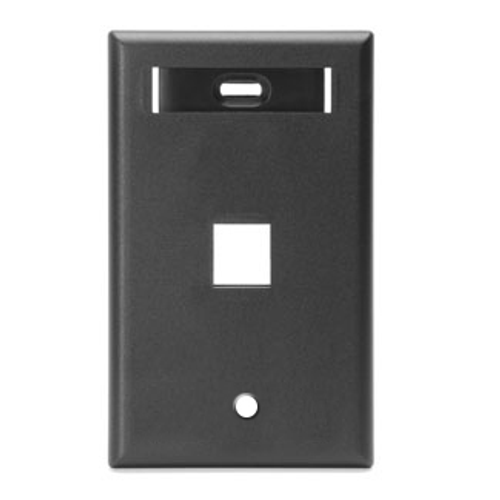 Main product image of Single-Gang Quickport, Wallplate w/ Id Window, 1-port (Black)