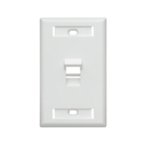 Main product image of Angled Single-Gang Quickport, Wallplate w/ ID Windows, 1-port (White)