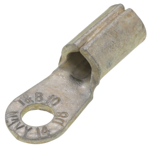 D810 StaKon D810 10 Bolt Hole NonInsulated Large Brazed Seam Copper Ring Terminal, 8 AWG