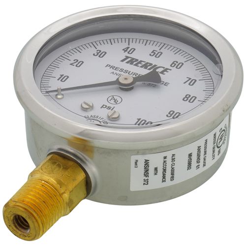 Main product image of D82LFB, 1/4" NPT, 2-1/2" Dial, Industrial Pressure Gauge with Lower Mount (0-100 PSI)