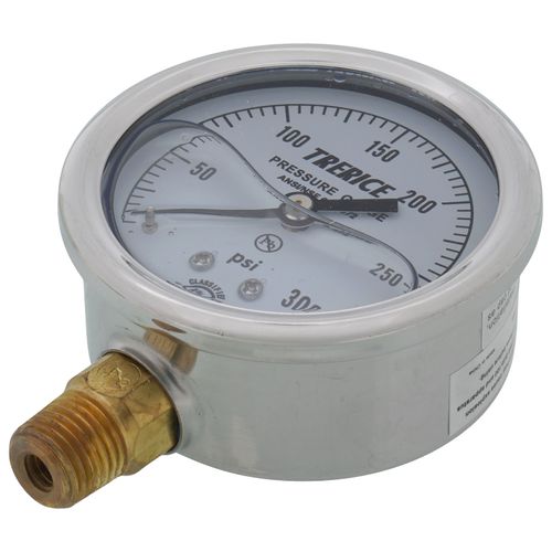 Main product image of D82LFB, 1/4" NPT, 2-1/2" Dial, Industrial Pressure Gauge with Lower Mount (0-300 PSI)