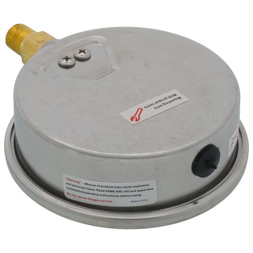 Main product image of D82LFB, 1/4" NPT, 4" Dial, Industrial Pressure Gauge with Lower Mount (0-100 PSI)