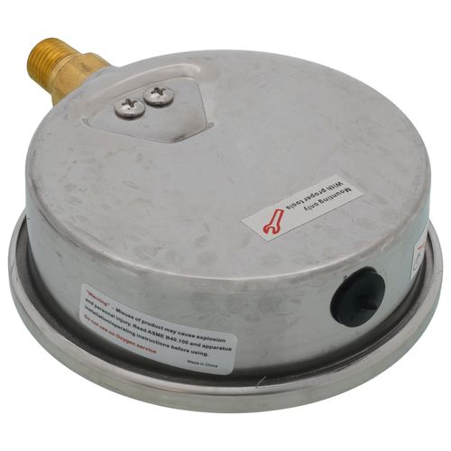 Main product image of D82LFB, 1/4" NPT, 4" Dial, Industrial Pressure Gauge with Lower Mount (0-200 PSI)