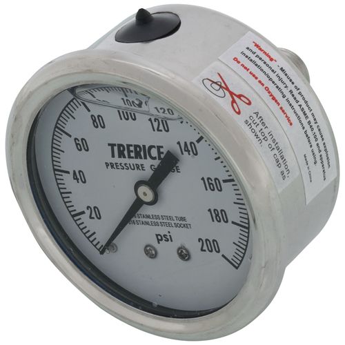 Main product image of D83LFSS, 1/4" NPT, 2-1/2" Dial, Industrial Pressure Gauge with CBM (0-200 PSI)