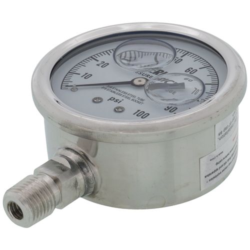 Main product image of D83LFSS, 1/4" NPT, 2-1/2" Dial, Industrial Pressure Gauge with Lower Mount (0-100 PSI)