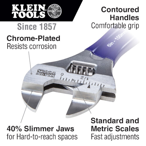 Main product image of 4" Slim-Jaw Adjustable Wrench