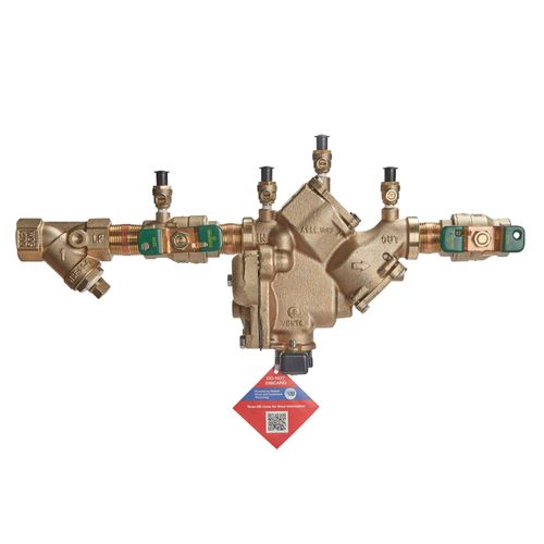 Main product image of 3/4" LF909-QT-S-FS Lead Free Reduced Pressure Zone Backflow Preventer Assembly, Quarter Turn, w/ Backflow Flood Sensor and Bronze Strainer