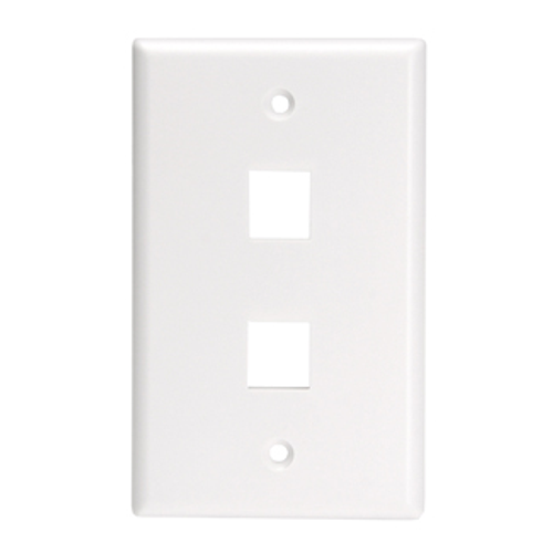 Main product image of Single-Gang Quickport, Wallplate For LaRGe Connectors, 2-port (White)