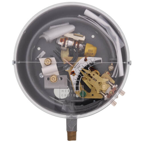 Main product image of Brass Bourdon Tube SPST Pressure Switch w/ Mercury Switch, Open on Rise (1/8 - 15 PSIG)