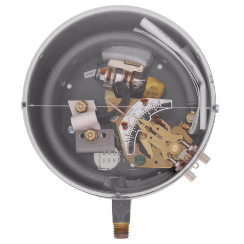 Main product image of Brass Bourdon Tube SPST Pressure Switch w/ Mercury Switch, Open on Rise (10 - 300 PSIG)