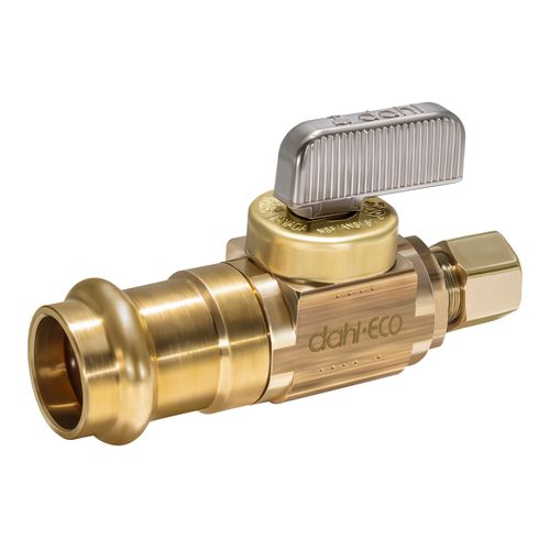 Main product image of 1/2" Female Press x 1/4" OD Comp Straight Supply Stop, Lead Free (Rough Brass)