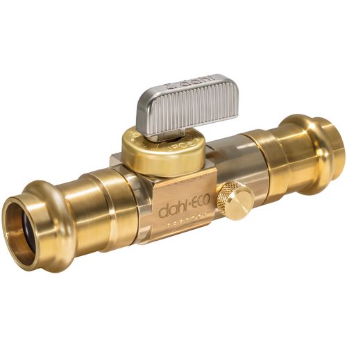 Main product image of 1/2" Female Press x 1/2" Female Press Straight In-Line Stop w/ Drain, Lead Free (Rough Brass)