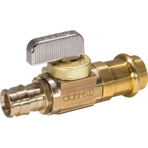 Main product image of 1/2" Expansion PEX x 1/2" Female Press Straight In-Line Stop & Isolation Valve, Lead Free (Rough Brass)