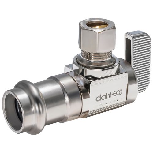 Main product image of 1/2" Female Press x 3/8" OD Comp Angle Supply Stop, Lead Free (Chrome Plated Brass)