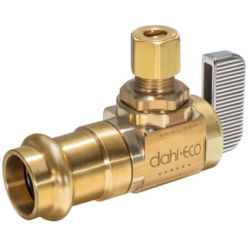 Main product image of 1/2" Female Press x 1/4" OD Comp Angle Supply Stop, Lead Free (Rough Brass)