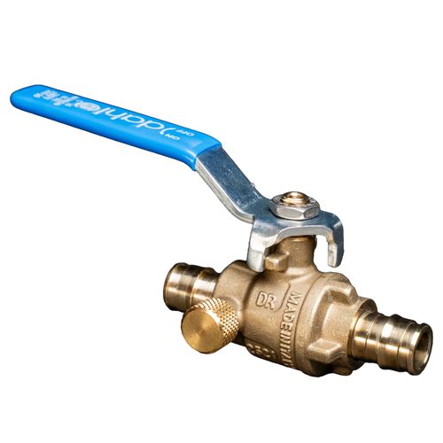 Main product image of 1/2" Expansion PEX Straight Full Port Brass Ball Valve w/ Drain (Lead Free)