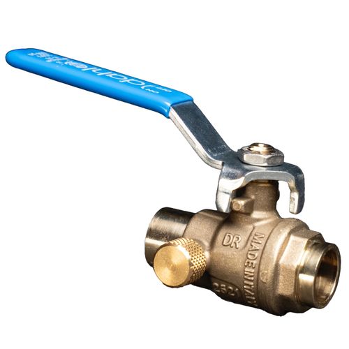 Main product image of 1/2" Sweat Straight Full Port Brass Ball Valve w/ Drain (Lead Free)