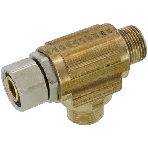 Main product image of 3/8" OD Fem. Comp. x 3/8" OD Comp. x 3/8" OD Comp. Mini-Ball Tee less Nuts & Sleeve, Lead Free (Brass), 510-41-31LNS-31LNS