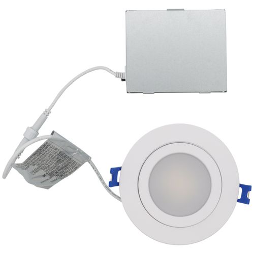 Main product image of 4" Round Aperture Adjustable Slim Downlight, 5 CCT Selectable - Matte White (12W)