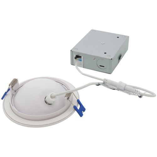 Main product image of 4" Round Aperture Adjustable Slim Downlight, 5 CCT Selectable - Matte White (12W)