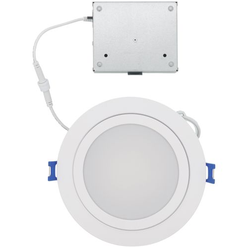 Main product image of 6" Round Aperture Adjustable Slim Downlight, 5 CCT Selectable - Matte White (15W)