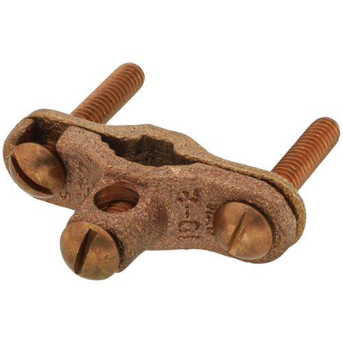 Main product image of 3/8"-1" Direct Burial Bronze Bare Ground Clamp, 10 Sol - 2 Str (Pack of 25)