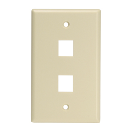 Main product image of Single-Gang Quickport, Wallplate For LaRGe Connectors, 2-port (Ivory)